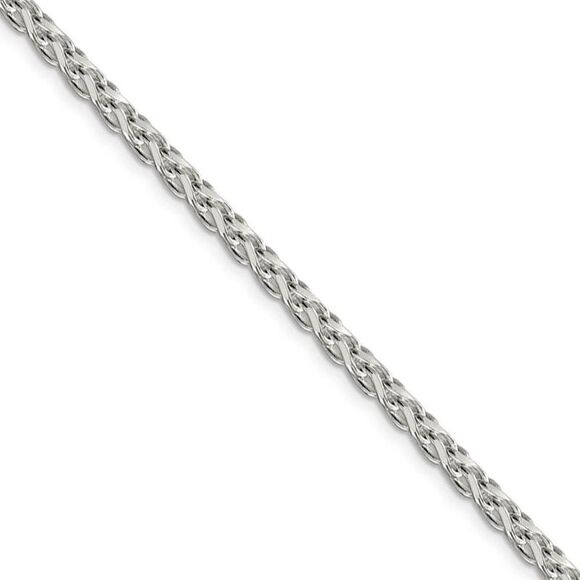 3.5mm Sterling Silver D/C Solid Round Spiga Chain Necklace,...